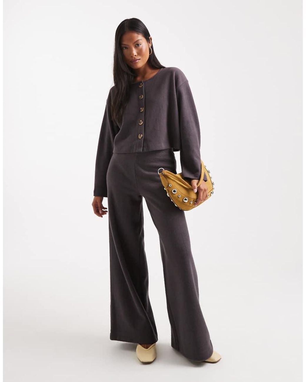 Miss Selfridge Brown Super Soft Cardigan Set