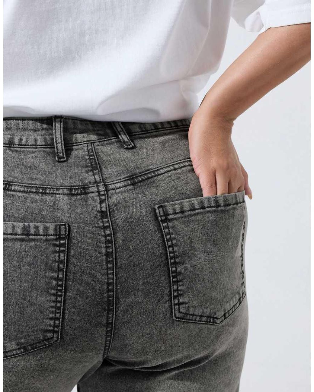 Yours Clothing Gray Barrel Leg Jeans