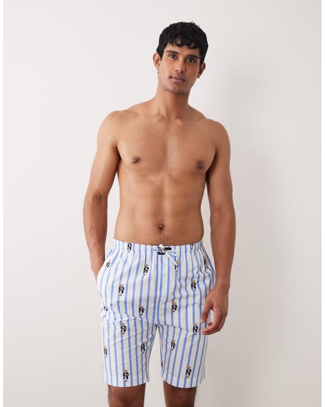 Polo Ralph Lauren White Bear Graphic Sleep Shorts for men