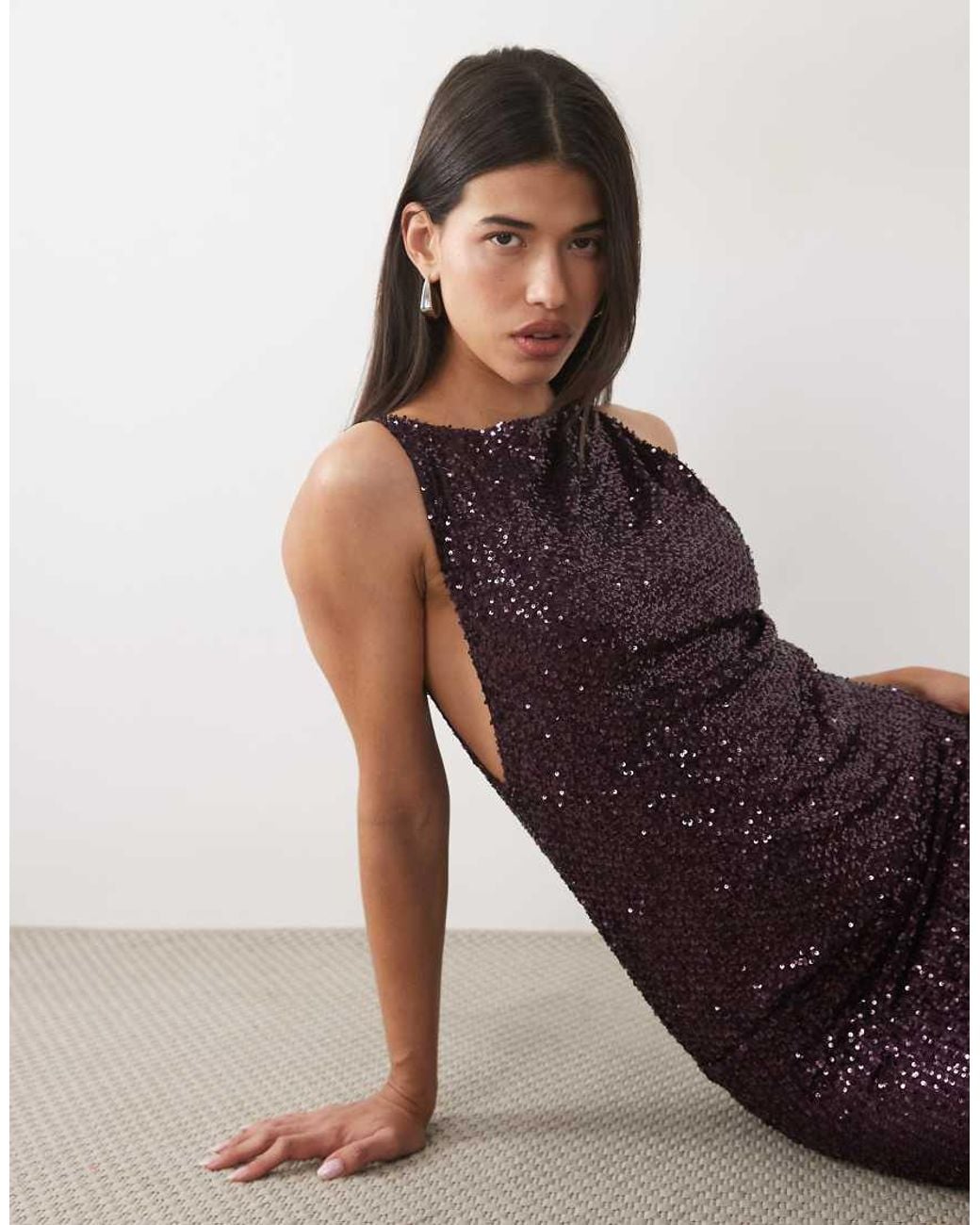 Motel Brown Ranmi Sequin Mini Dress