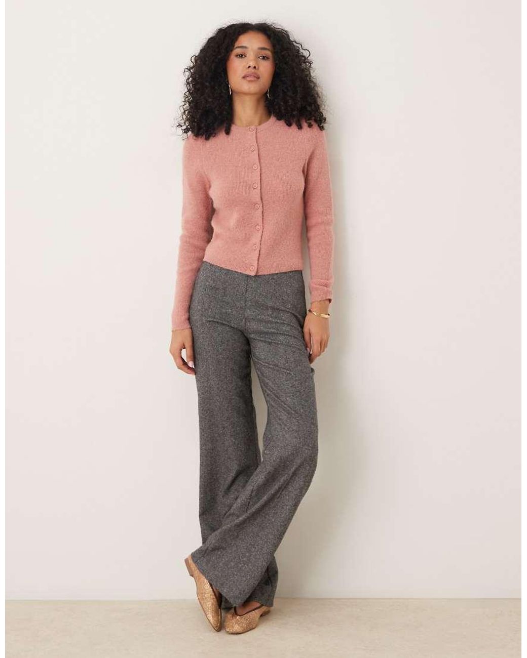 ASOS Multicolor Crew Neck Micro Cardigan