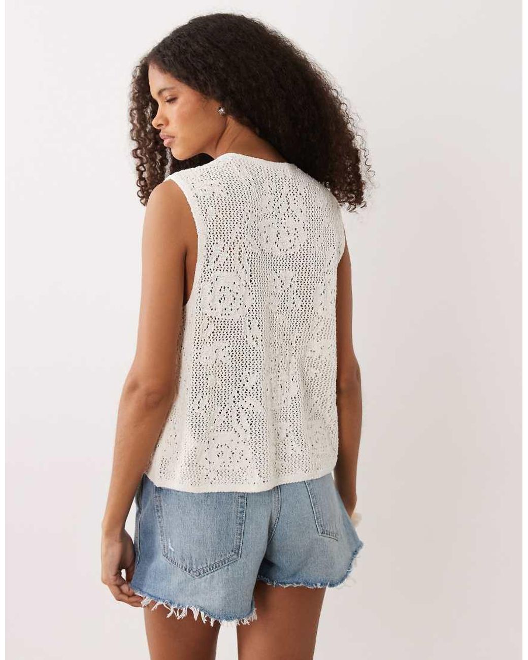 Jdy Blue Crochet Vest