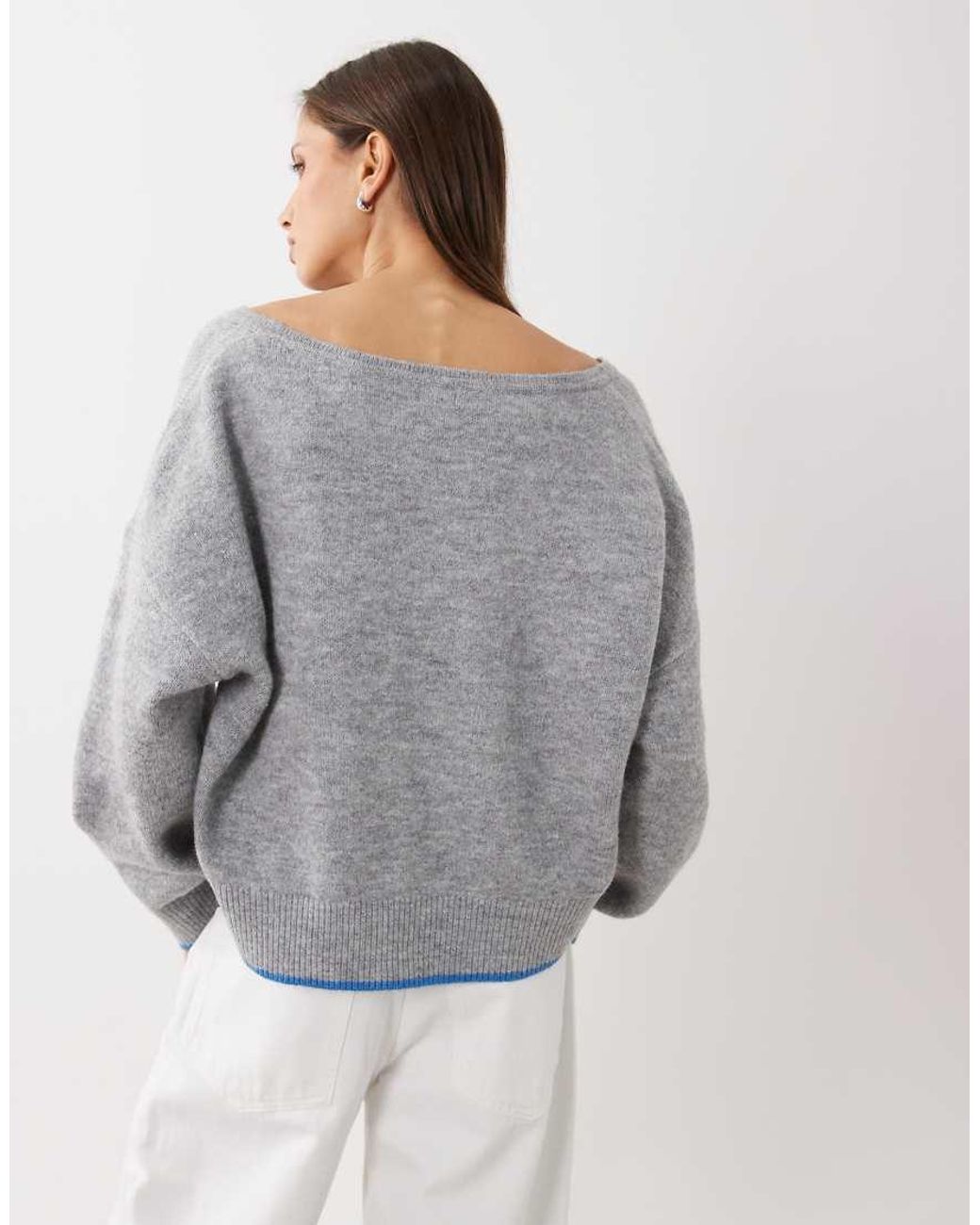 Cotton On Gray Luxe V Neck Knit