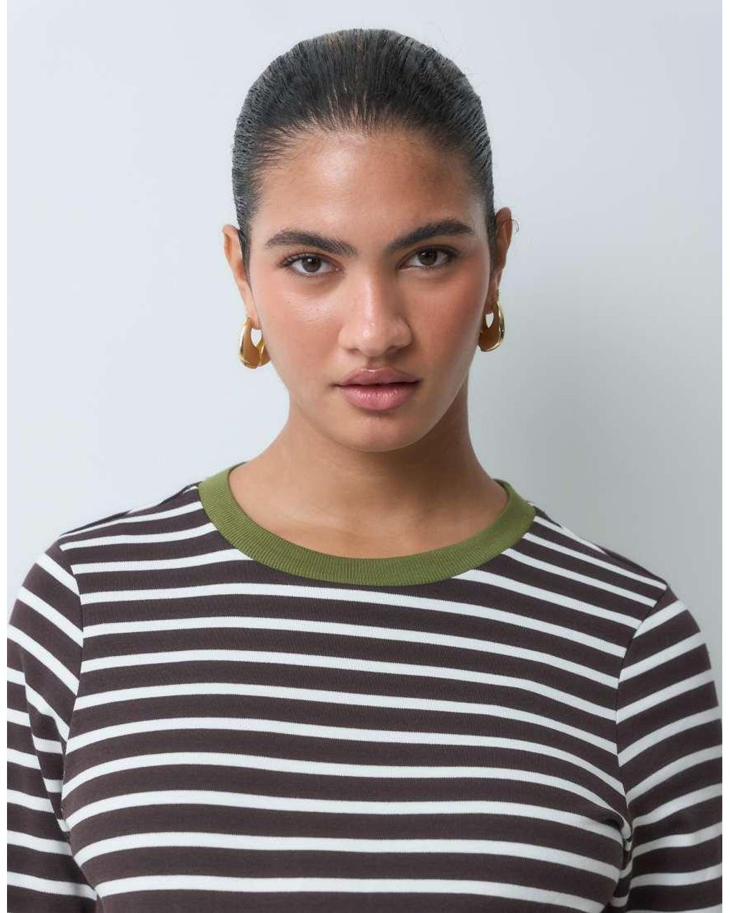 Vero Moda Blue Long Sleeve T-shirt With Contrast Collar