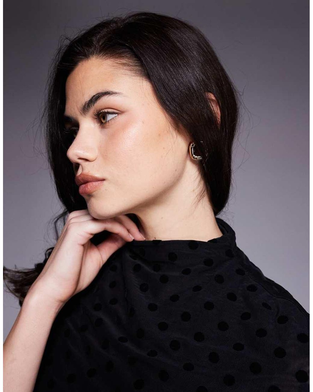 ASOS Blue Flocked Polka Dots Cape Mini Dress