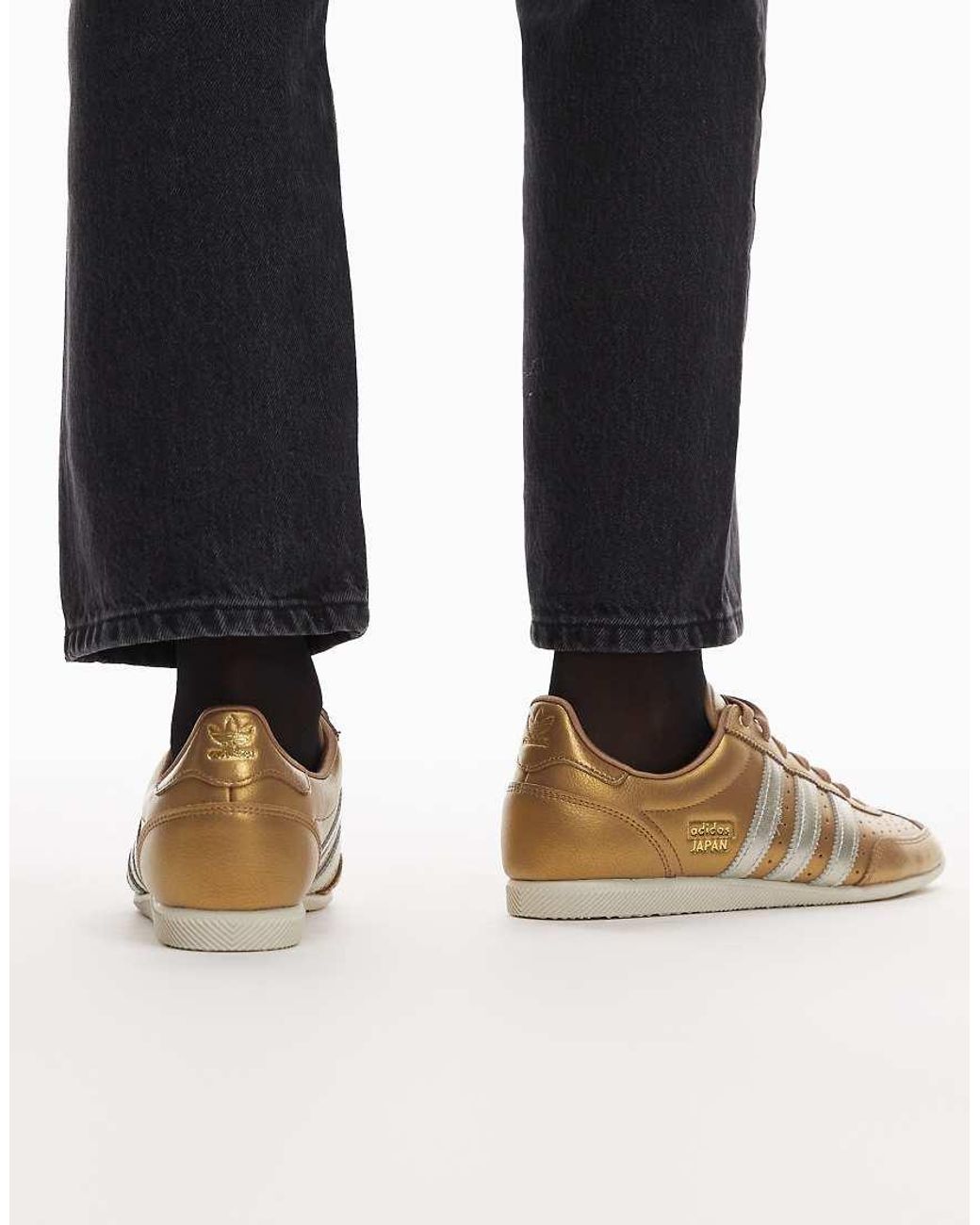 Adidas Originals Black Japan Trainers Metallic Gold And Silver Stripe for men