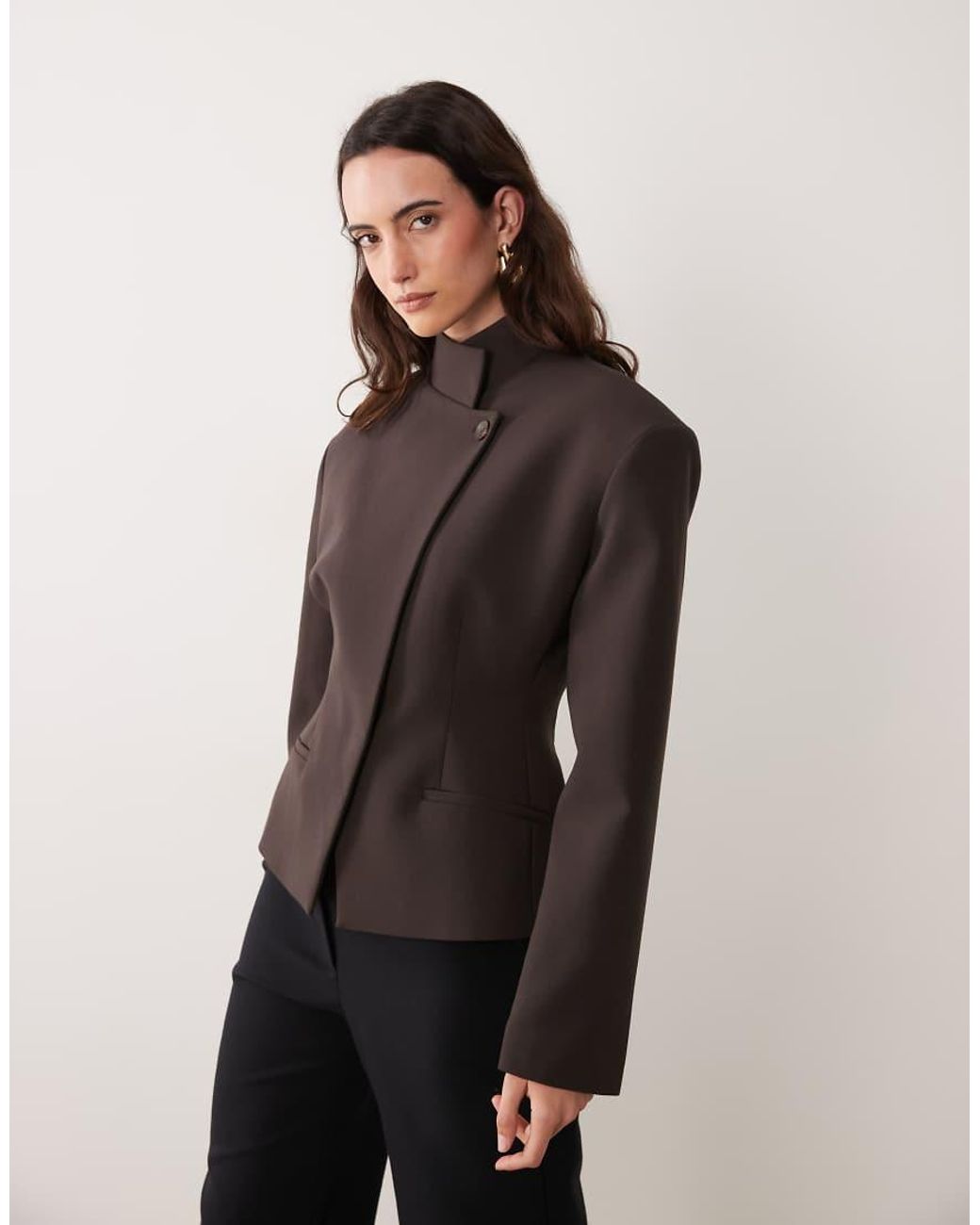 ASOS Black Wrap Front Cinch Blazer
