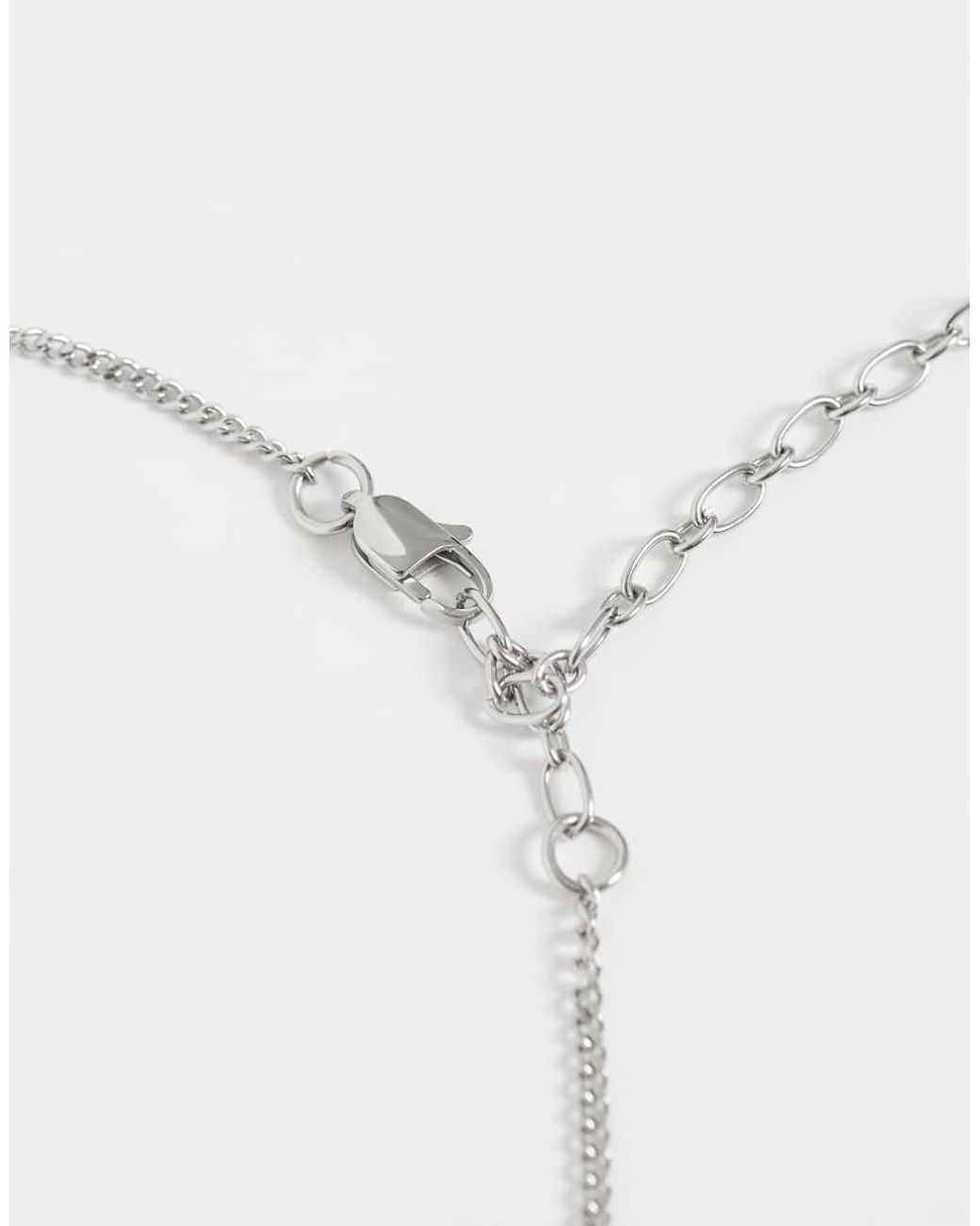 ASOS White Waterproof Stainless Steel Double Star Pendant Necklace for men