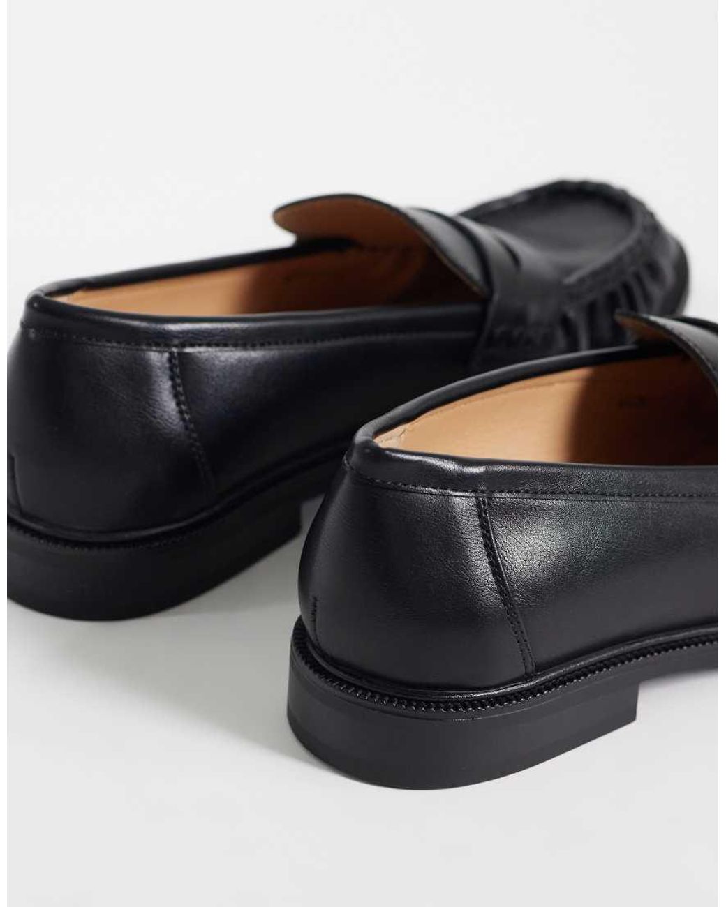 SEQWL Wide Fit Black Cadilliac Penny Loafers