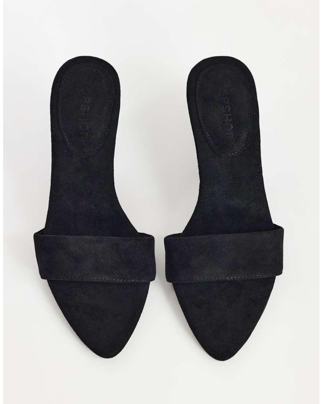 TOPSHOP Black Nathan Cone Heel Mule