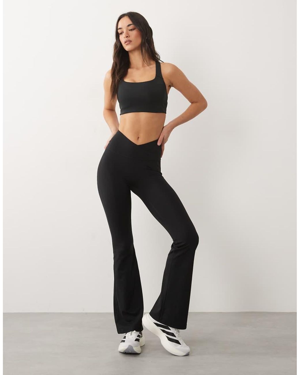 Adidas Originals Natural Three Stripes Studios Crossover Waistband Flares