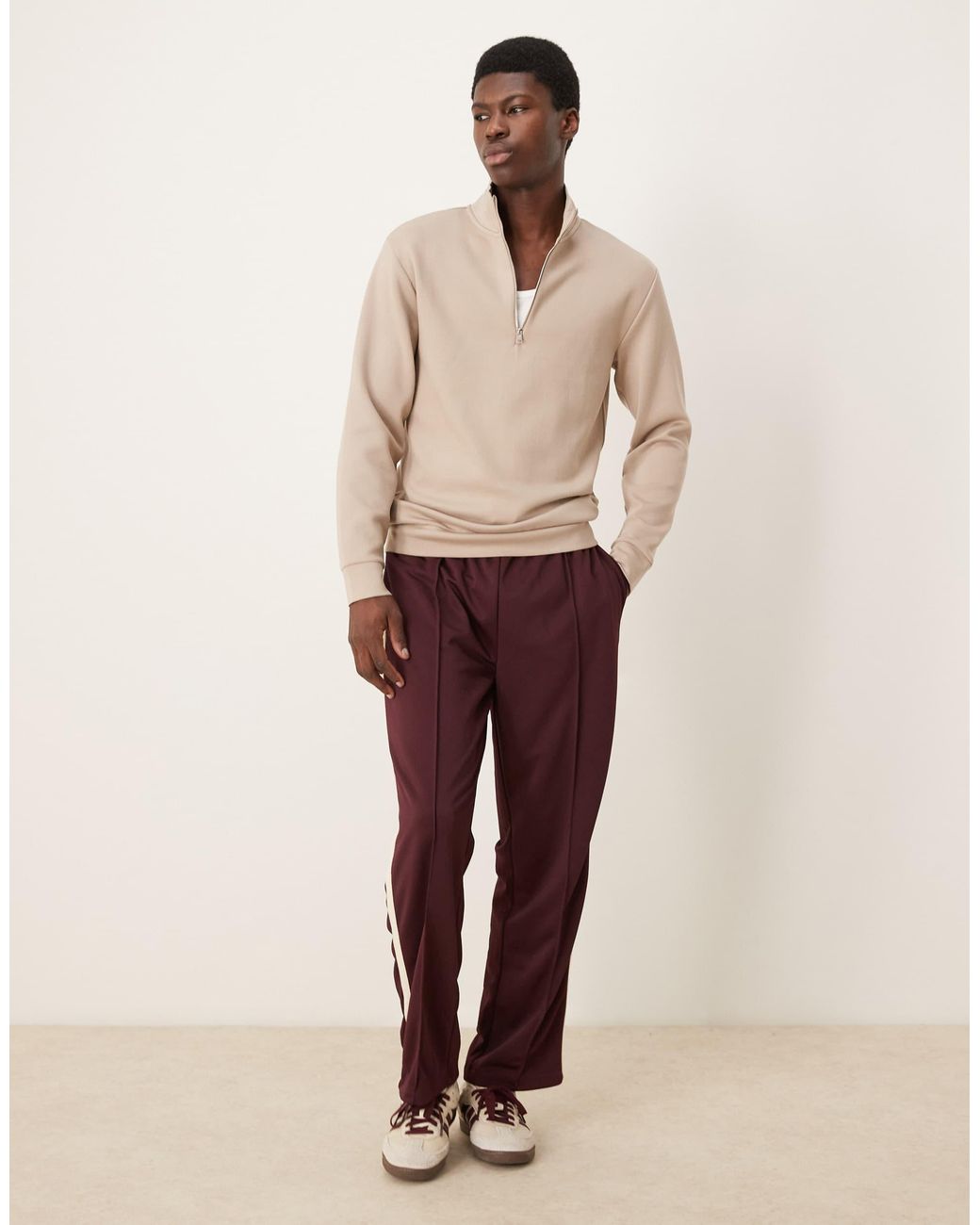 SELECTED Natural Half Zip Sweatshirt for men