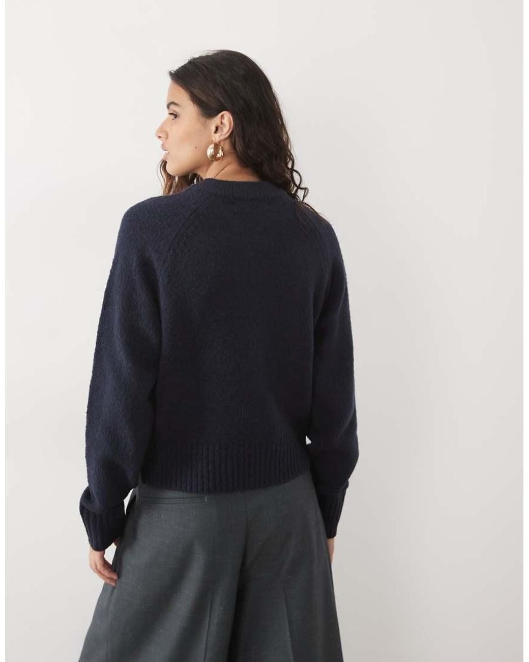 Threadbare Blue Crew Neck Cardigan