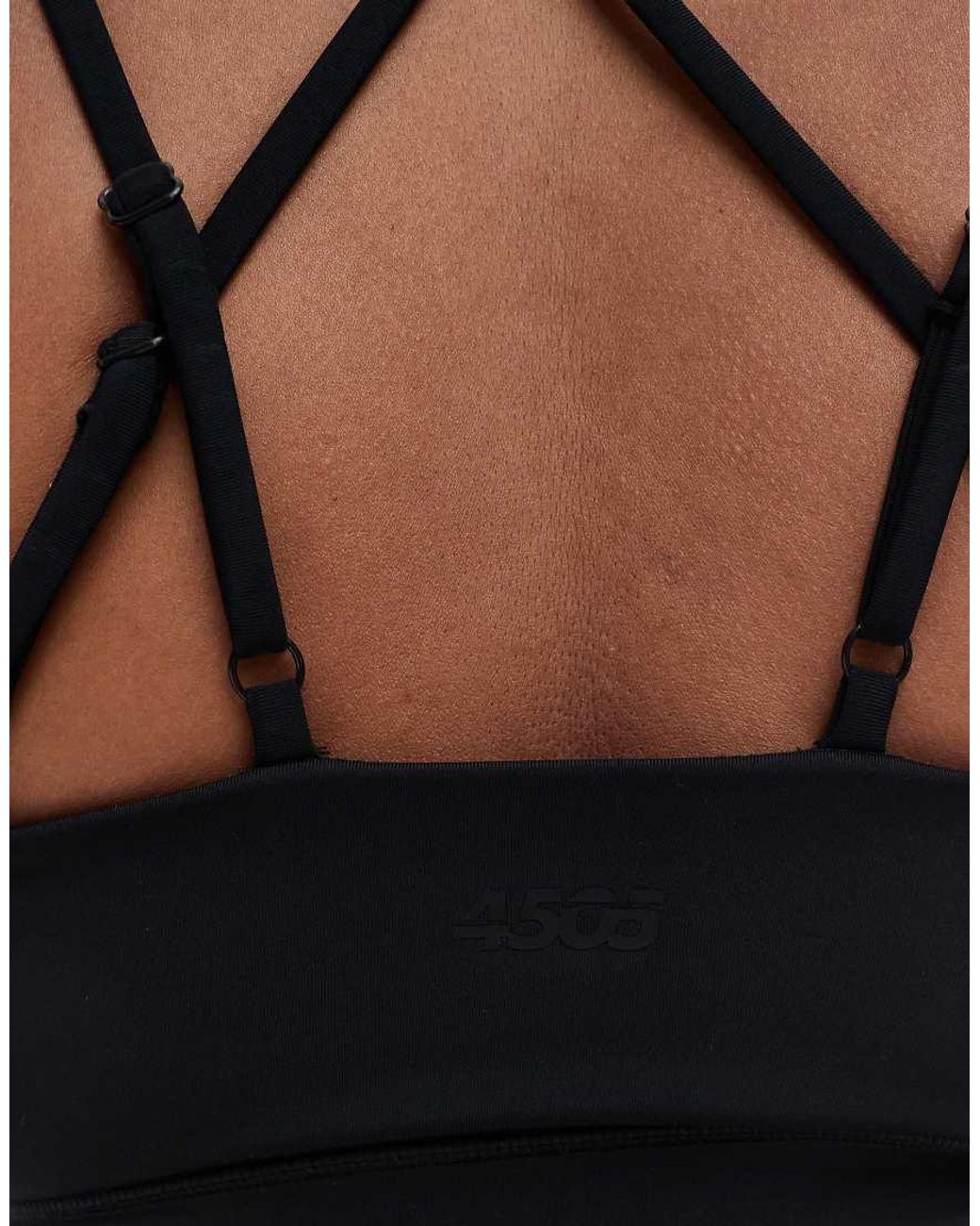 4505 Black Curve Icon Active High Support Sports Bra With Removable Padding And Adjustable Straps