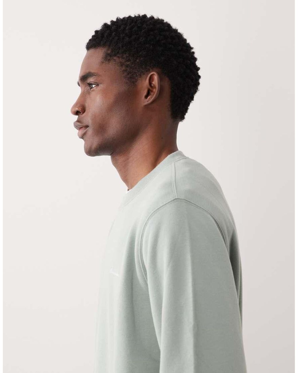 Abercrombie & Fitch Gray Script Logo Premium Sweatshirt for men