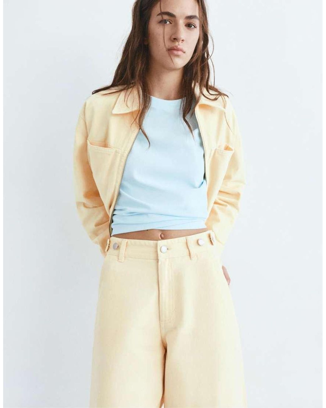 Pull&Bear White Adjustable Balloon Jeans