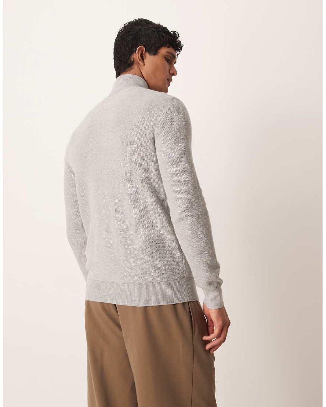 Polo Ralph Lauren Gray Icon Logo Zip Up Jumper for men