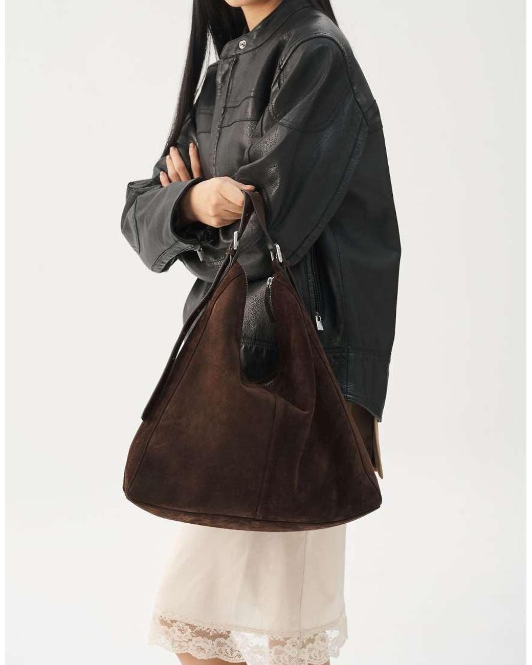 Vagabond Brown Shoemakers Hilo Suede Large Shoulder Bag