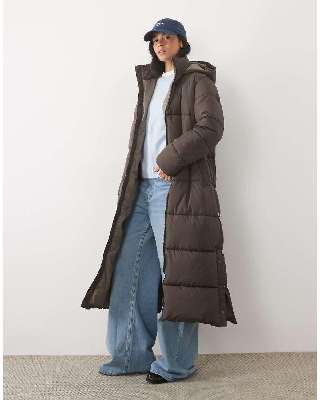 JJ Rebel Brown Long Puffer Jacket