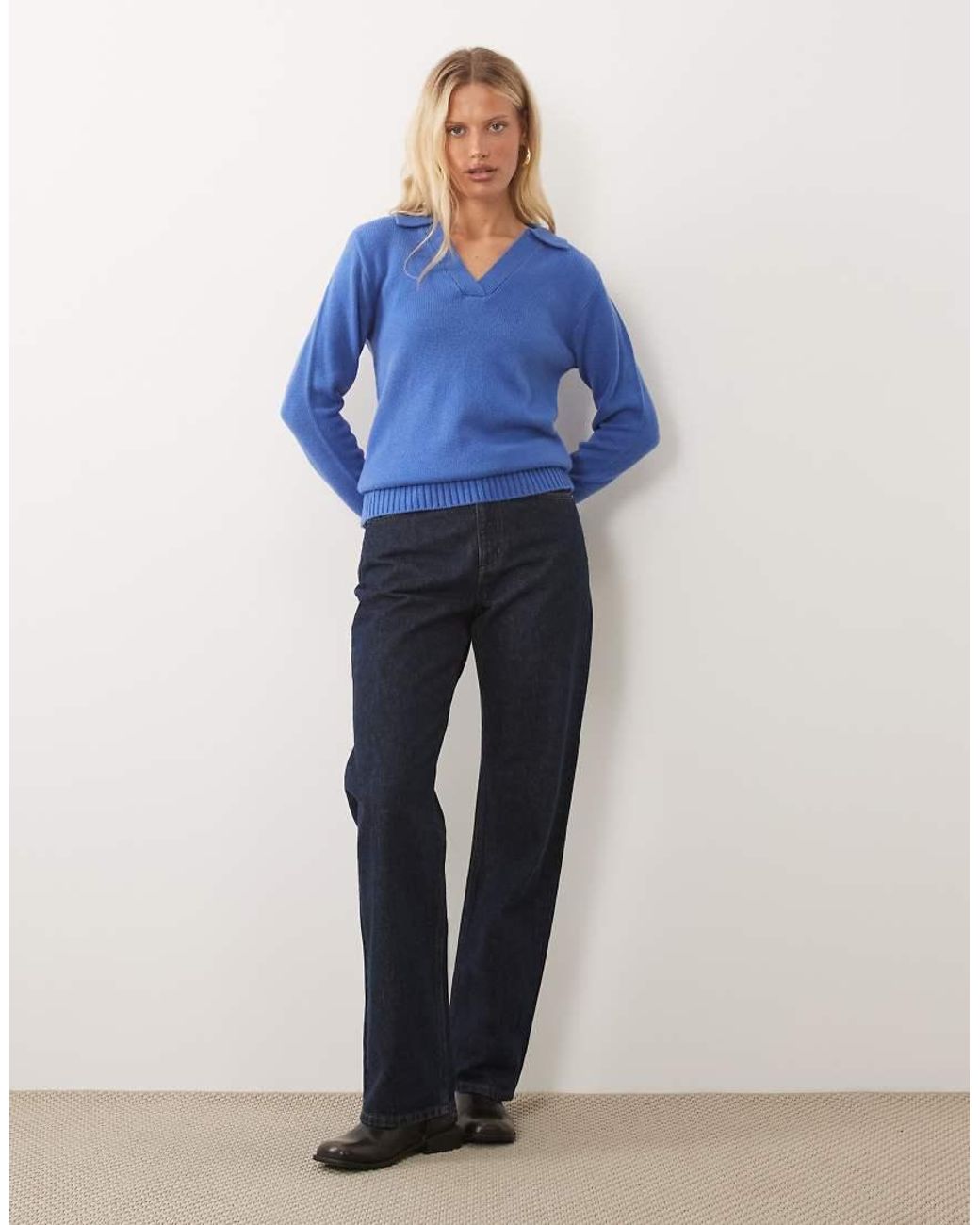 Wednesday's Girl Blue Wednesdays Girl Collared Polo Jumper