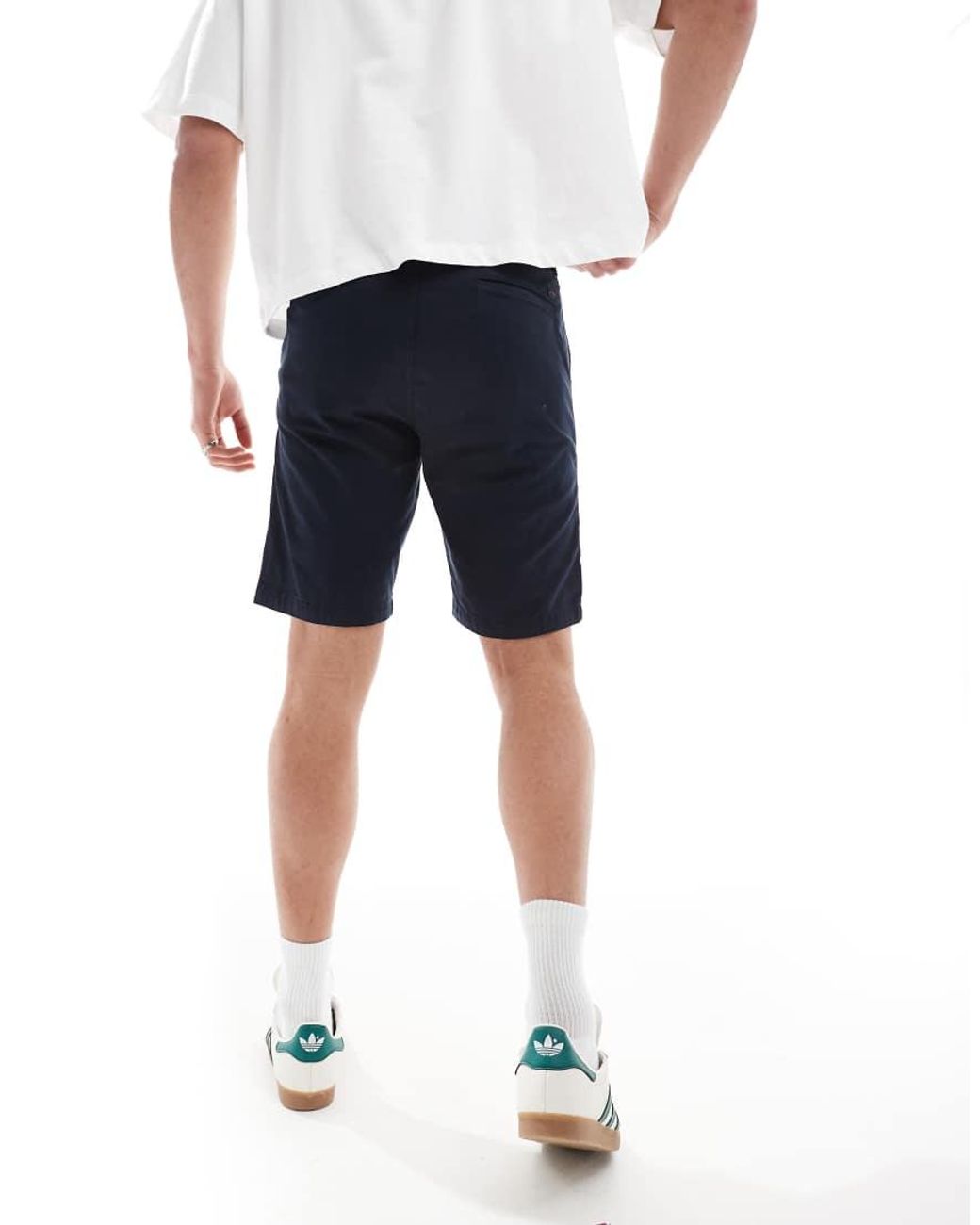 Boss Blue Slim Fit Cotton Chino Shorts for men
