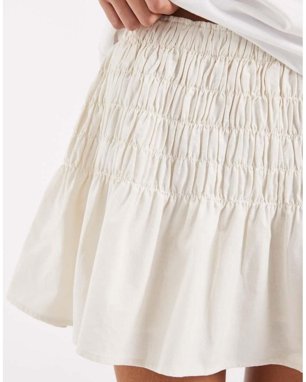 Vero Moda White Smock Waist Mini Skirt