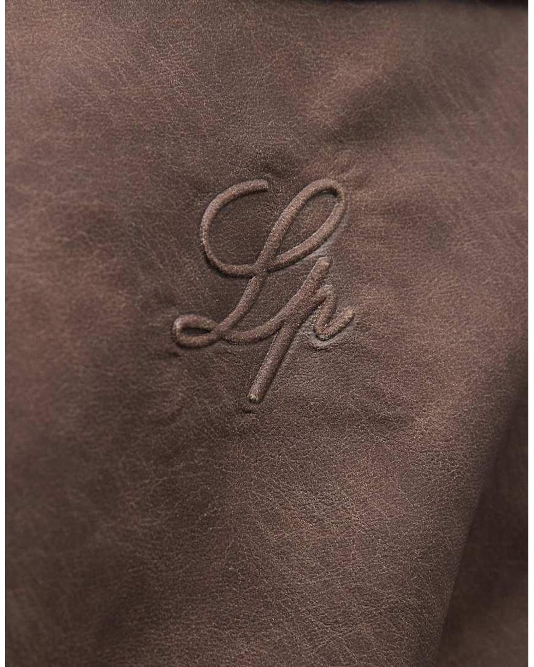 Liquor N Poker Brown Boxy Textured Funnel Neck Jacket