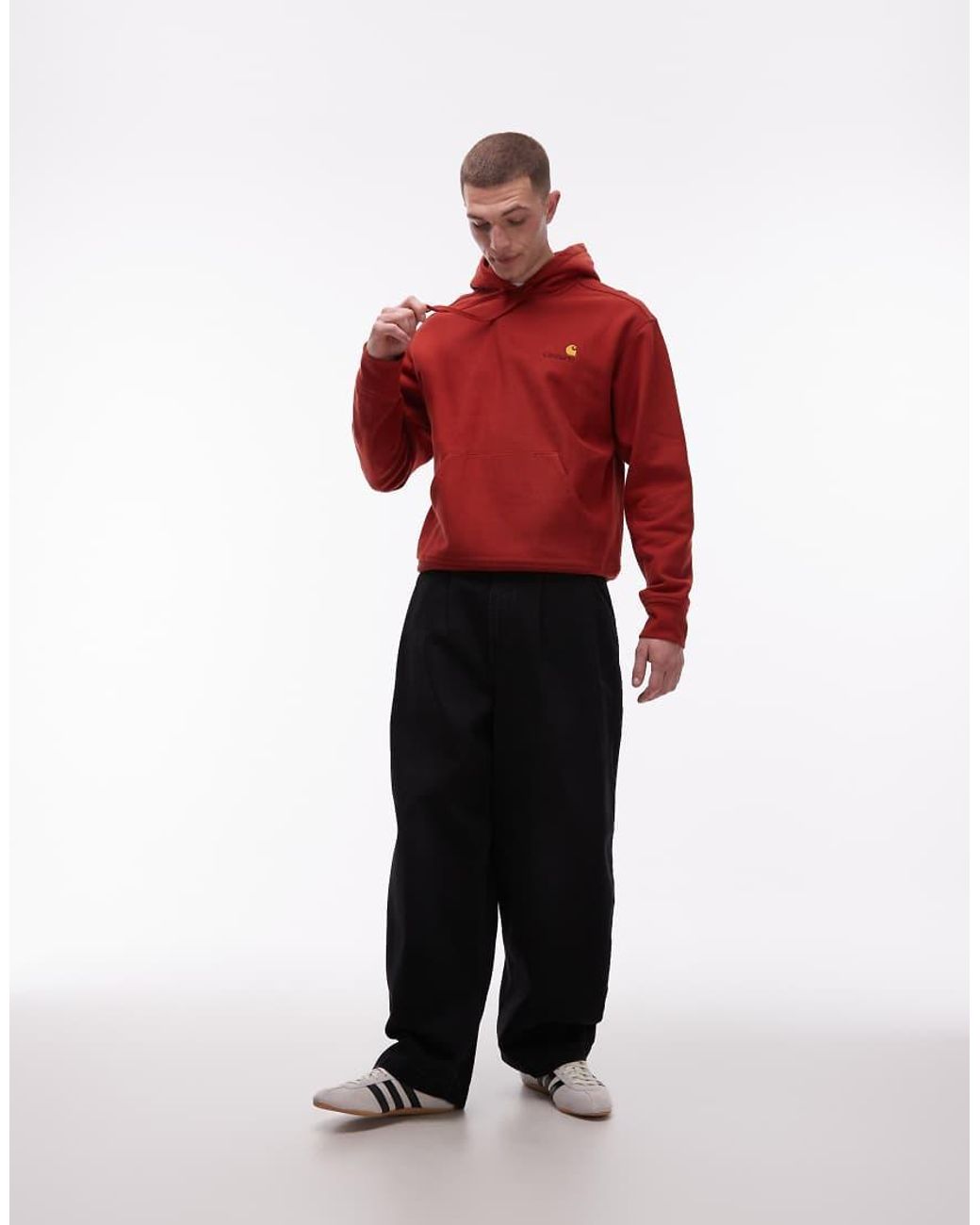 Carhartt Red American Script Oxide Hoodie for men