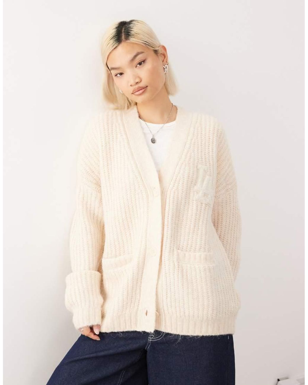 KTZ Natural Ny Yankees Oversized Knitted Cardigan