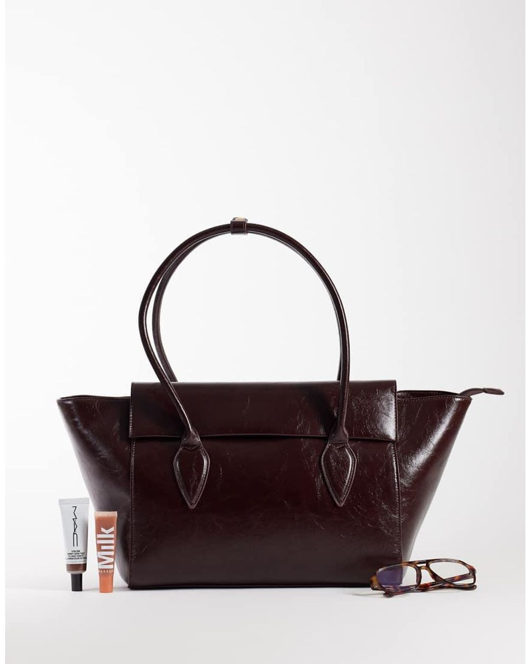 Maxi Borsa Strutturata Bordeaux di ASOS in Red