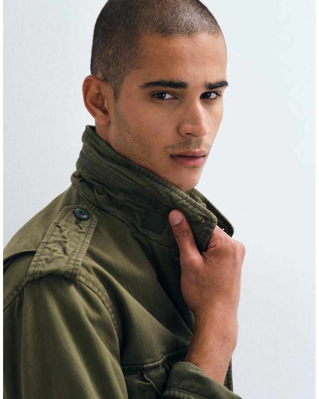 Abercrombie & Fitch Green Zip Up Utility Jacket for men