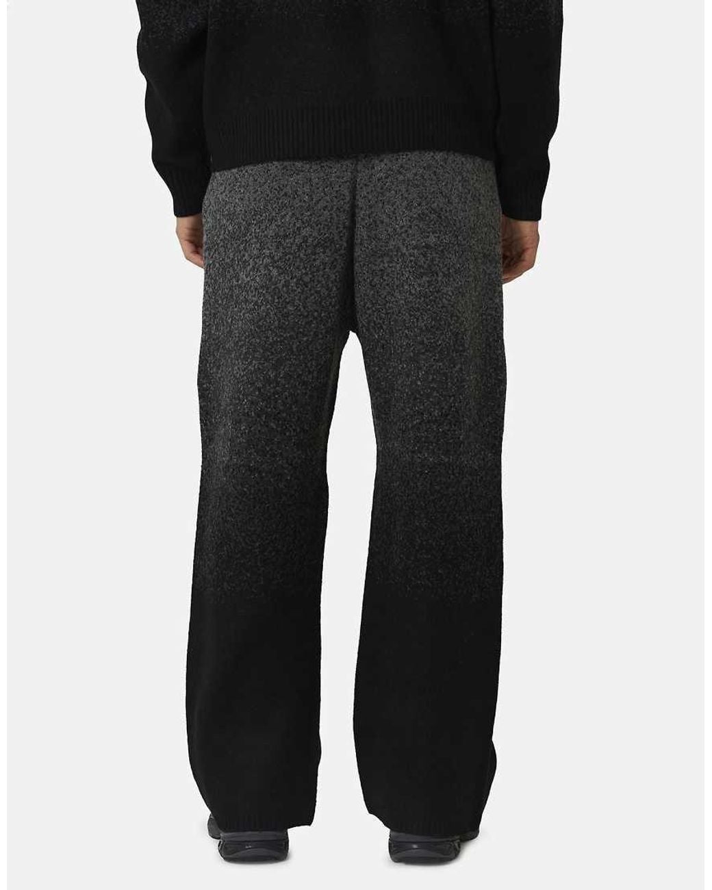 Good For Nothing Black Oversized Gradient Knitted Intarsia Joggers for men
