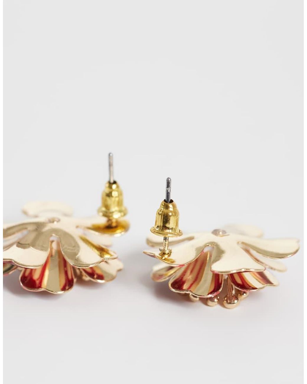 Accessorize Red Enamel Flower Mini Stud Earring