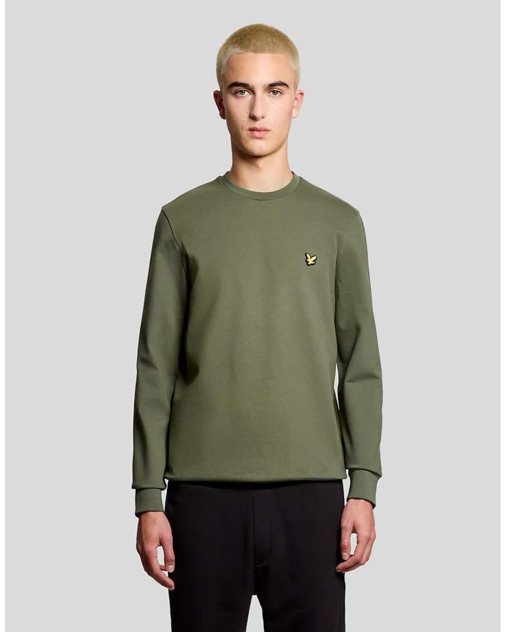 Lyle & Scott Green Mid Layers Crew Neck Fly Fleece for men
