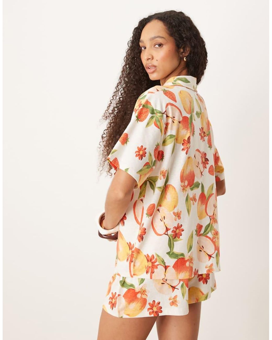 ASOS Multicolor Linen Look Revere Shirt