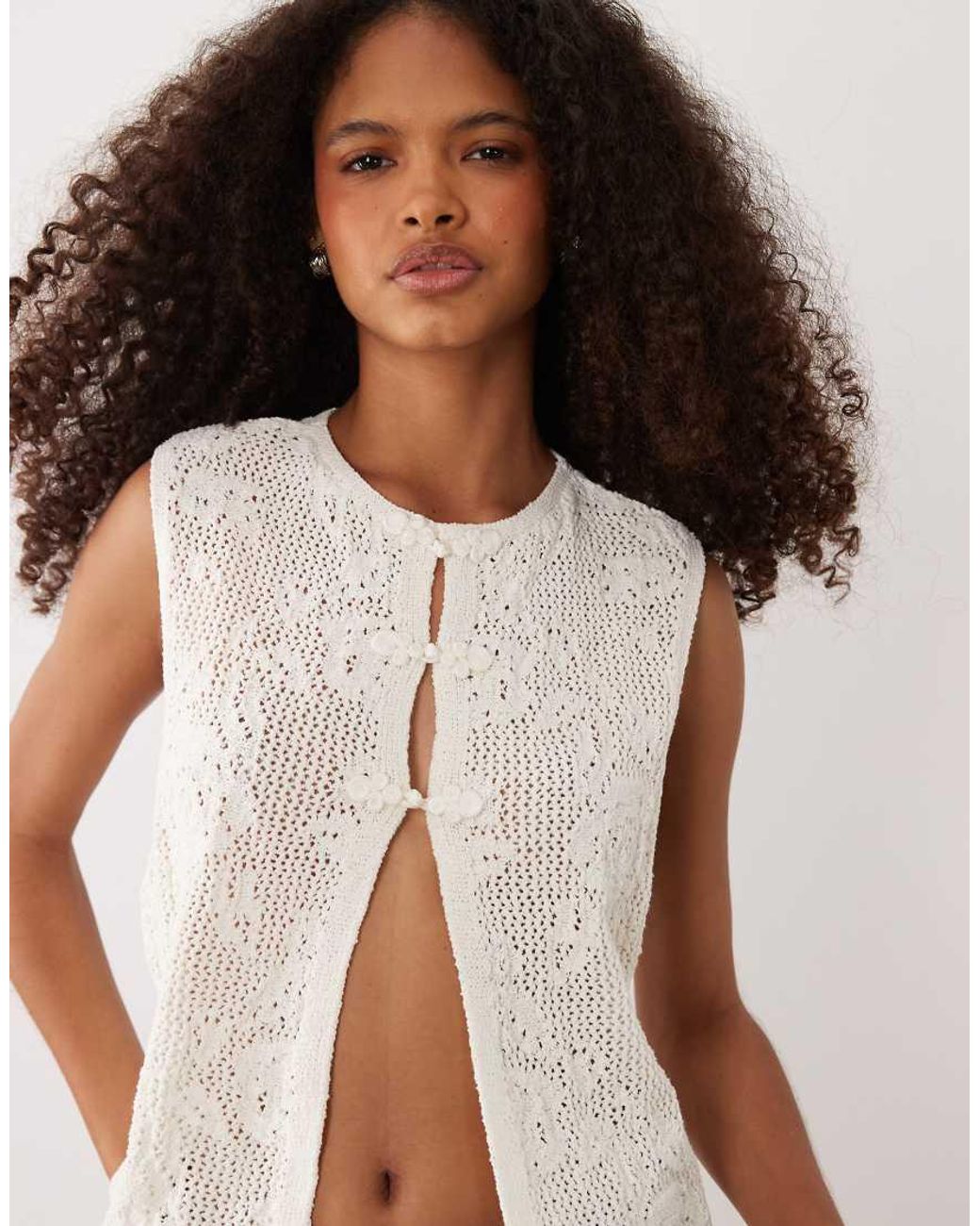 Jdy Blue Crochet Vest