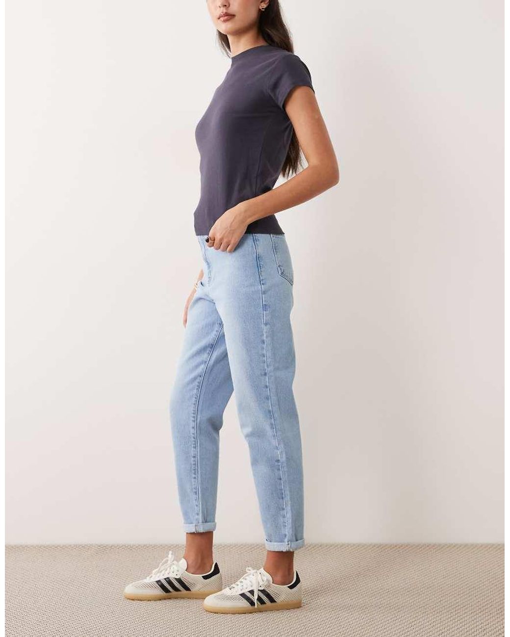 New Look Blue Palm Mom Jeans