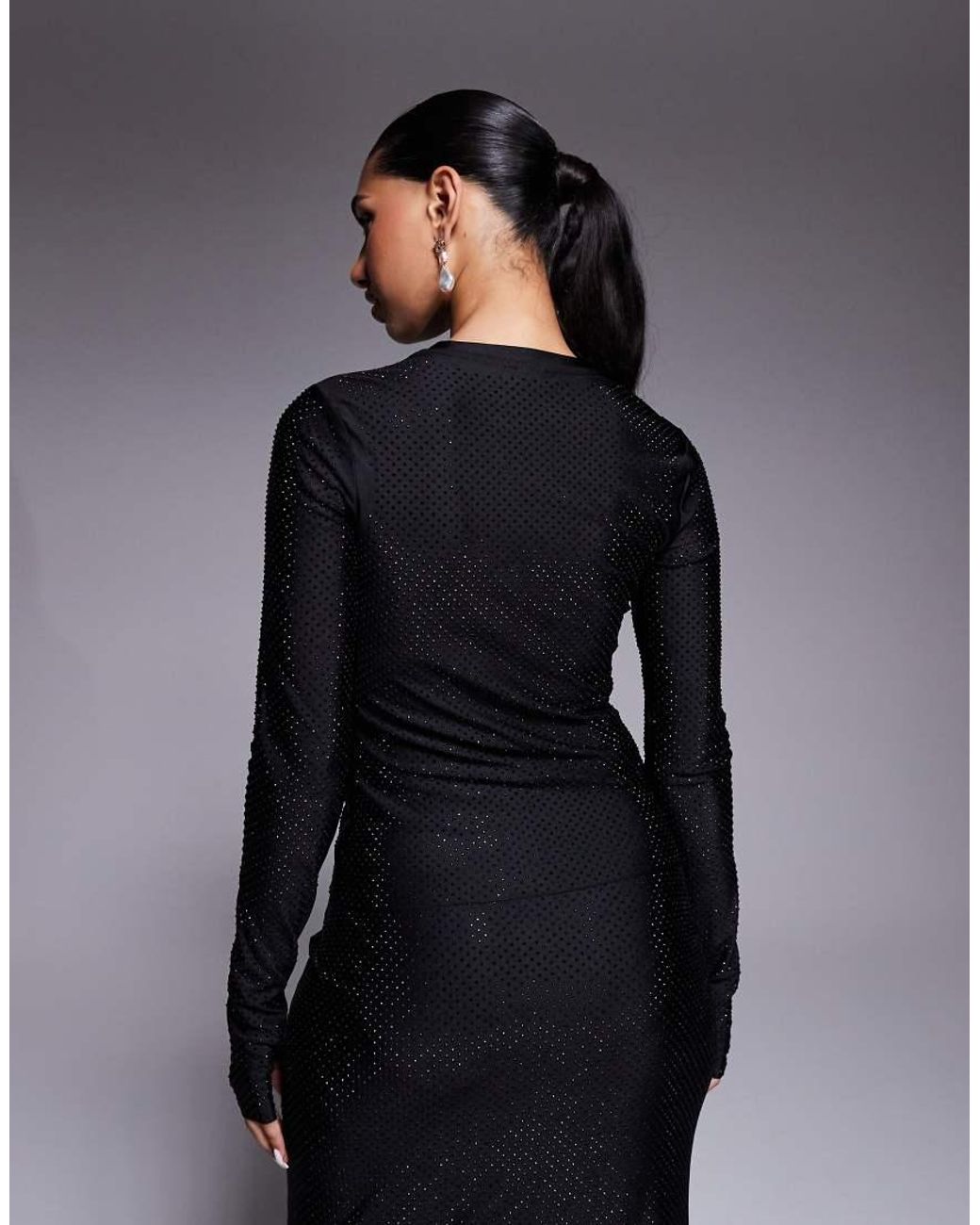AFRM Gray Hotfix Long Sleeve Thumbhole Detail Top Co-ord