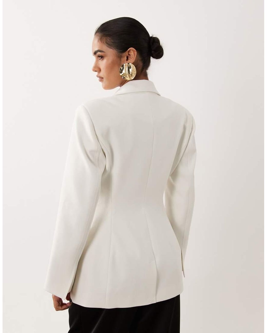 ASOS Natural Tailored Cinch Waist Blazer