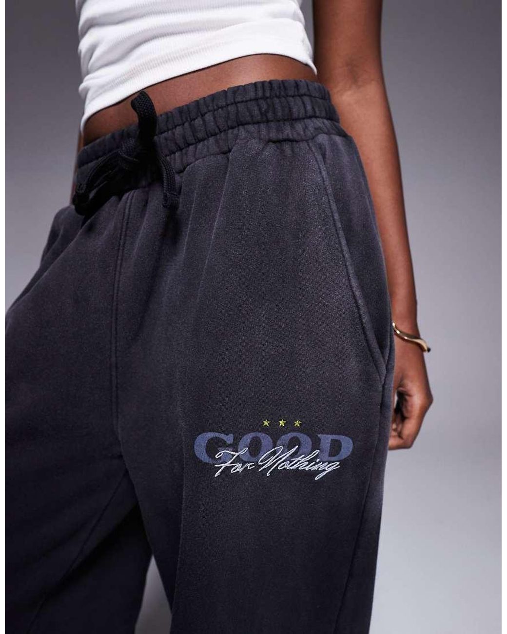 Good For Nothing Blue Wide Leg Relaxed Jogger