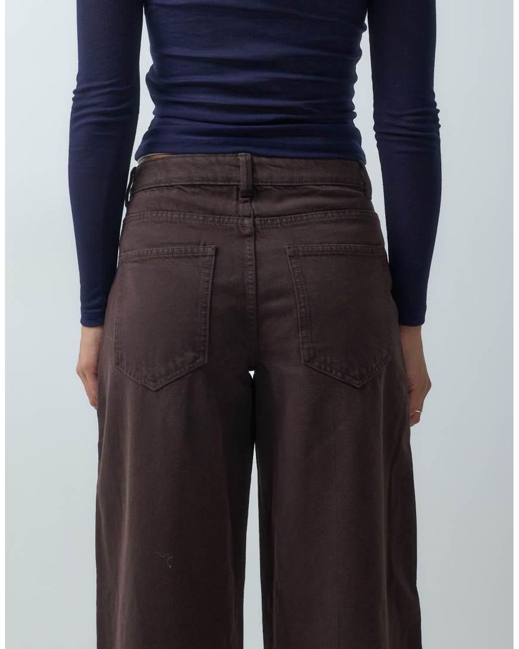 Vero Moda Blue Fonda Mid Rise Barrel Leg Jeans With Turn Up