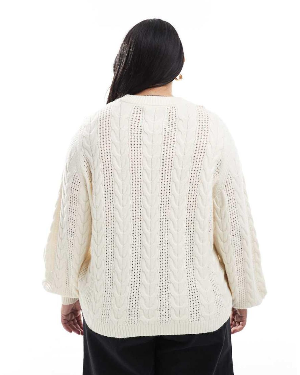 ONLY White Cable Knit Jumper