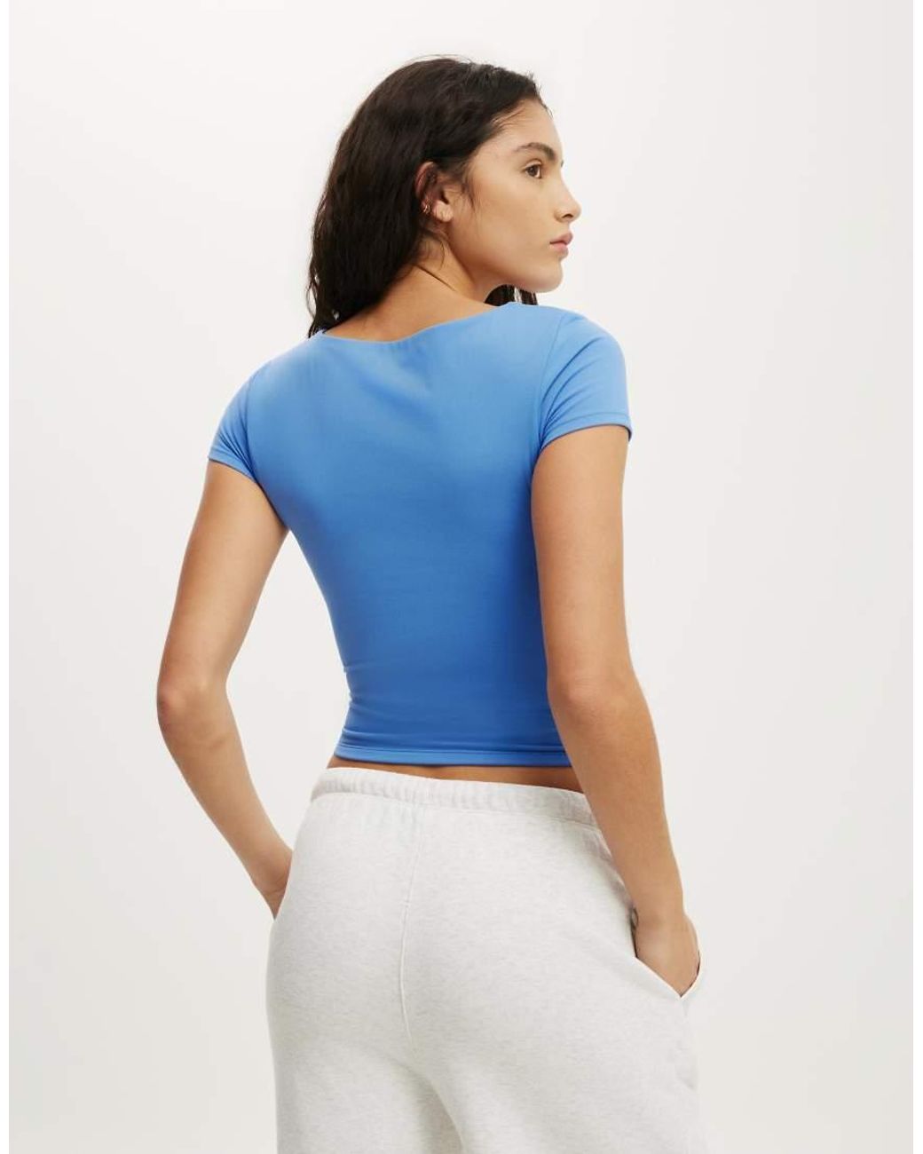 Cotton On White Ultra Soft Square Neck Fitted Tshirt
