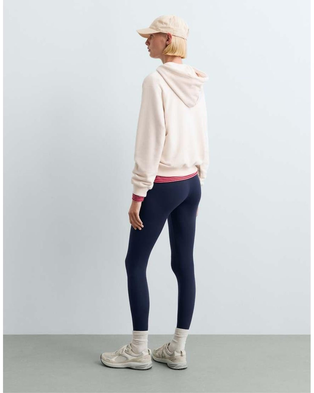 Oysho White Cotton-Blend Fleece Hoodie