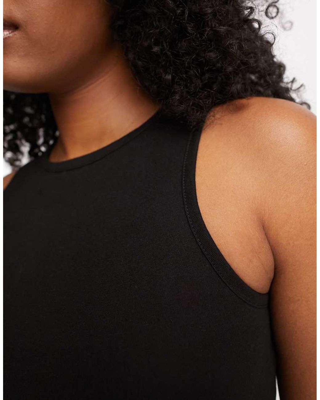 ASOS Black Mix & Match Cotton Racer Front Pyjama Singlet