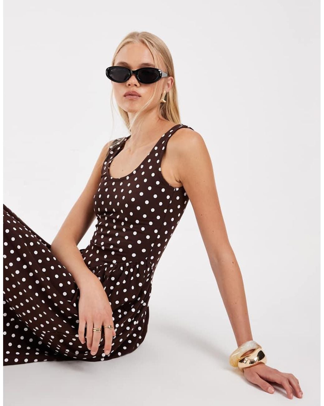 ASOS Multicolor Polka Dot Midi Dress