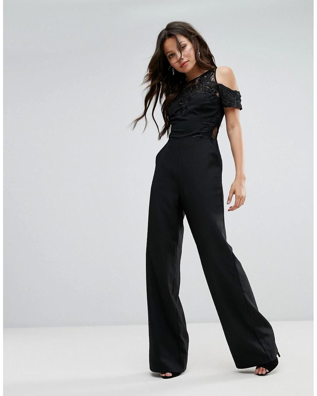 Elegant Appliques Lace Patchwork Jumpsuit Women Sexy Off Shoulder Long  Sleeve Wide Leg Pants Women Jumpsuit Female Body Overalls - Price history &  Review | AliExpress Seller - Pwin | Alitools.io