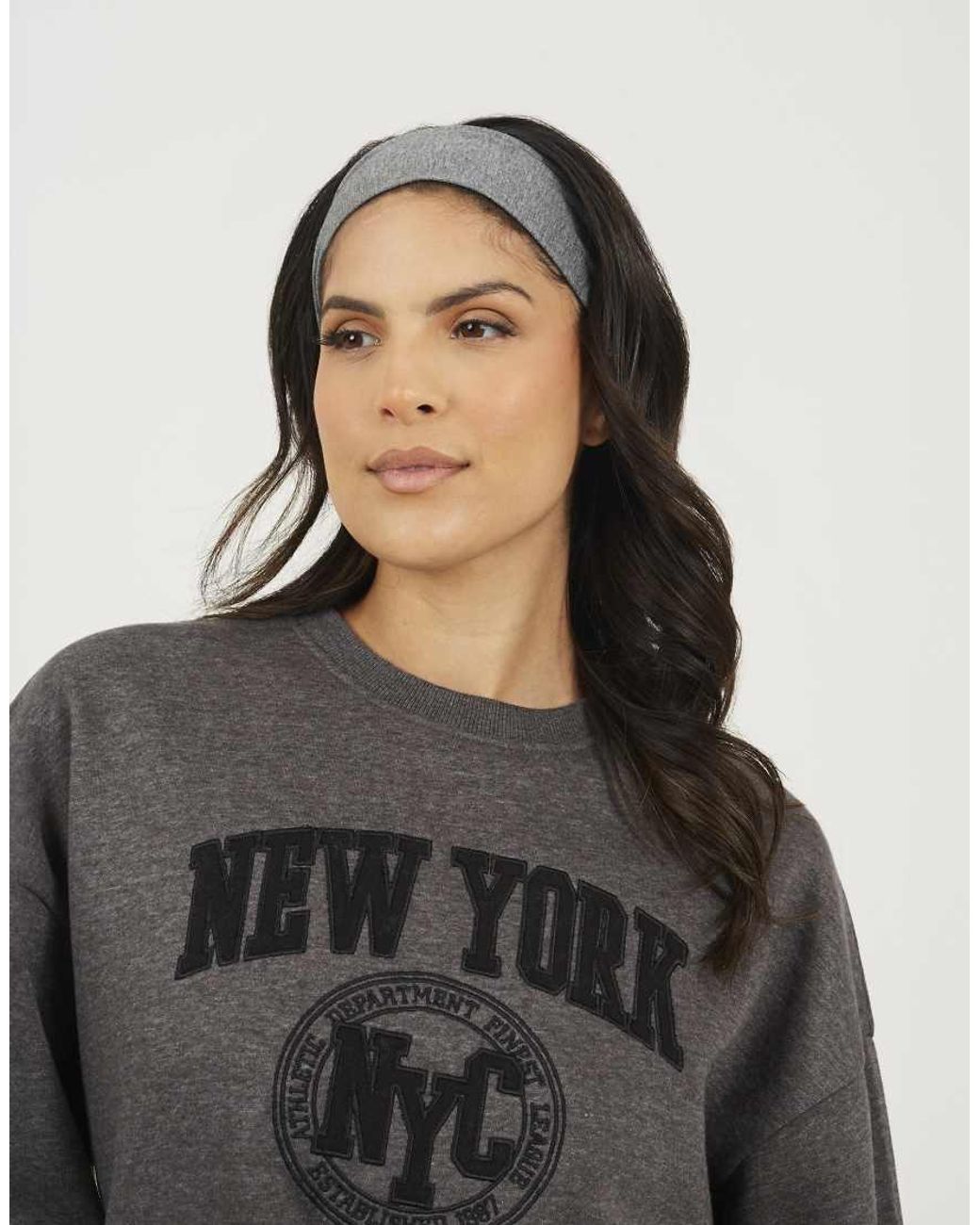 Brave Soul Gray Crew Neck Embroidered Sweatshirt
