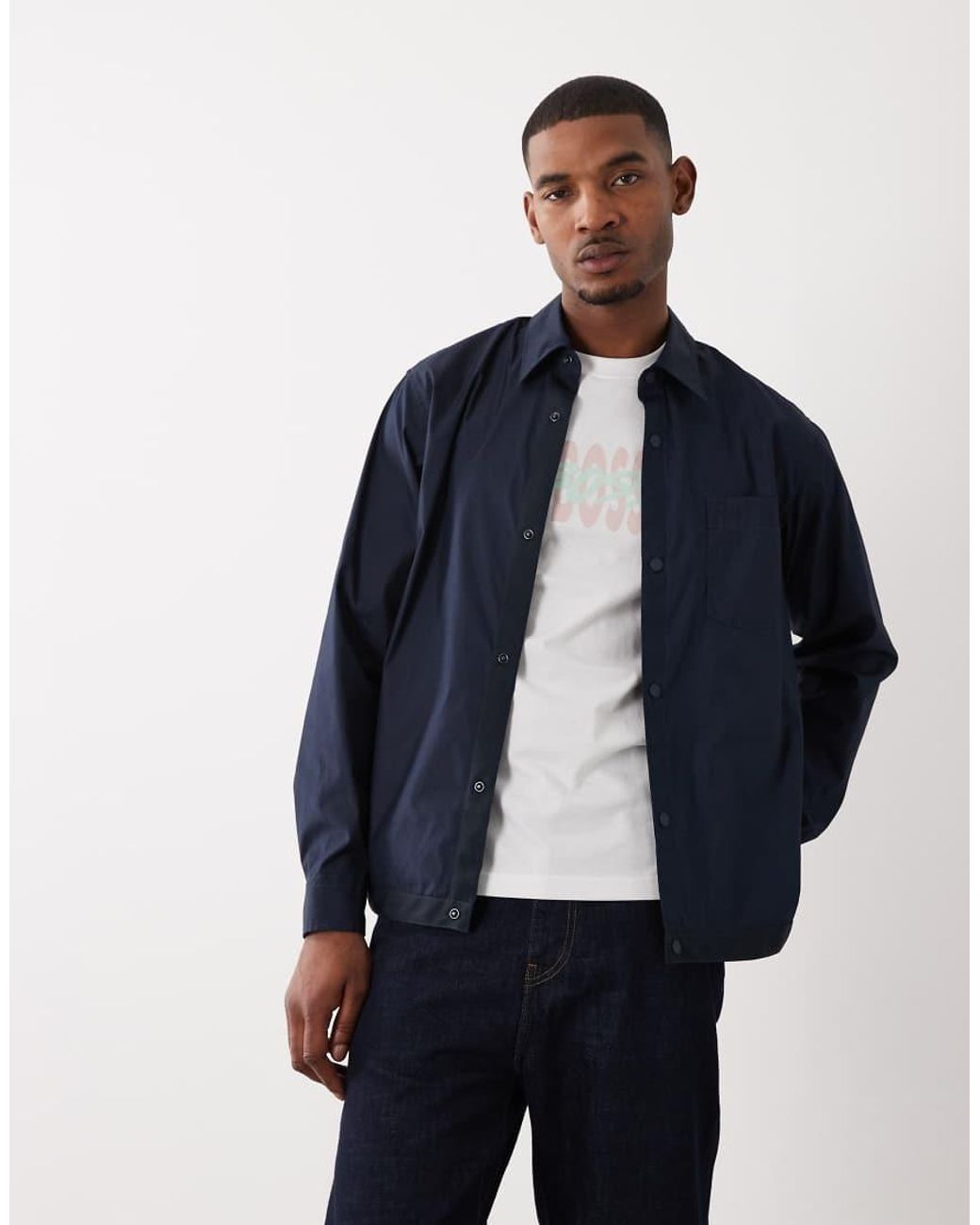 Boss Blue Hugo Boss Oversized Collared Shirt for men