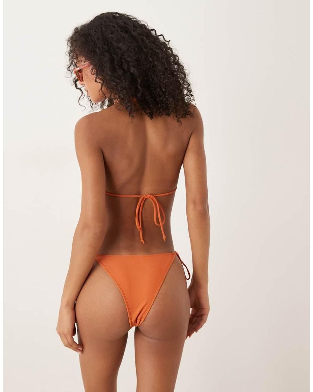 Motel Orange Leyna Tie-Side Ruche Bikini Brief